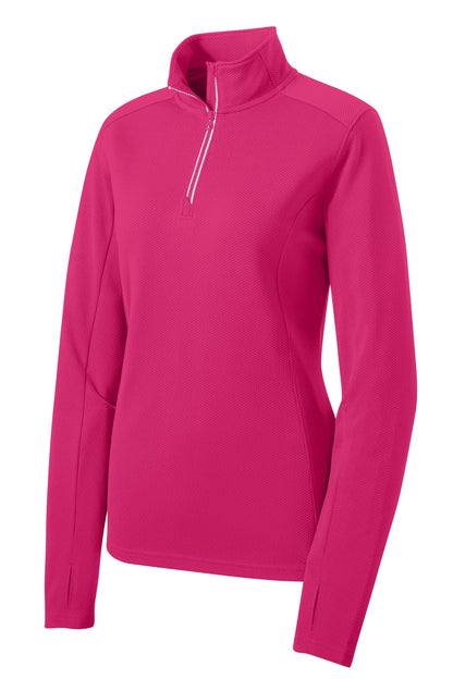 Sport-Tek Women's Sport-Wick Textured 1/4-Zip Pullover.  LST860