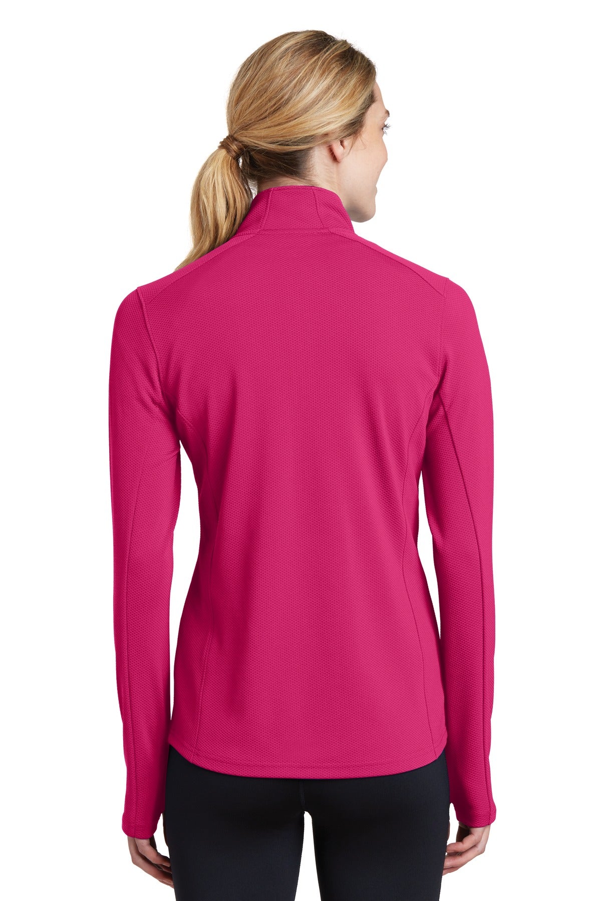 Custom Embroidered Sport-Tek Women's Sport-Wick Textured 1/4-Zip Pullover.  LST860,Pink Raspberry