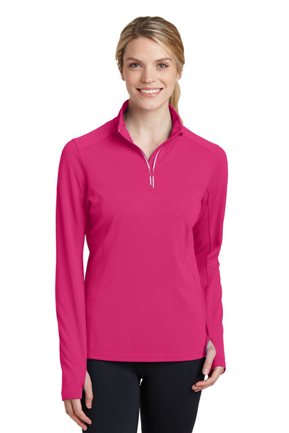 Sport-Tek Women's Sport-Wick Textured 1/4-Zip Pullover.  LST860