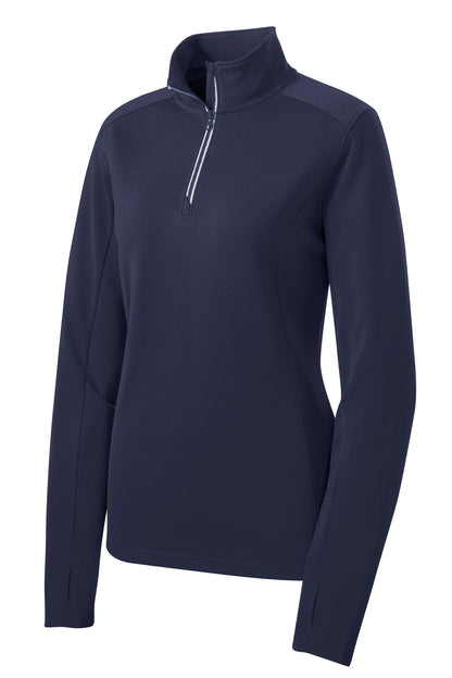 Sport-Tek Women's Sport-Wick Textured 1/4-Zip Pullover.  LST860