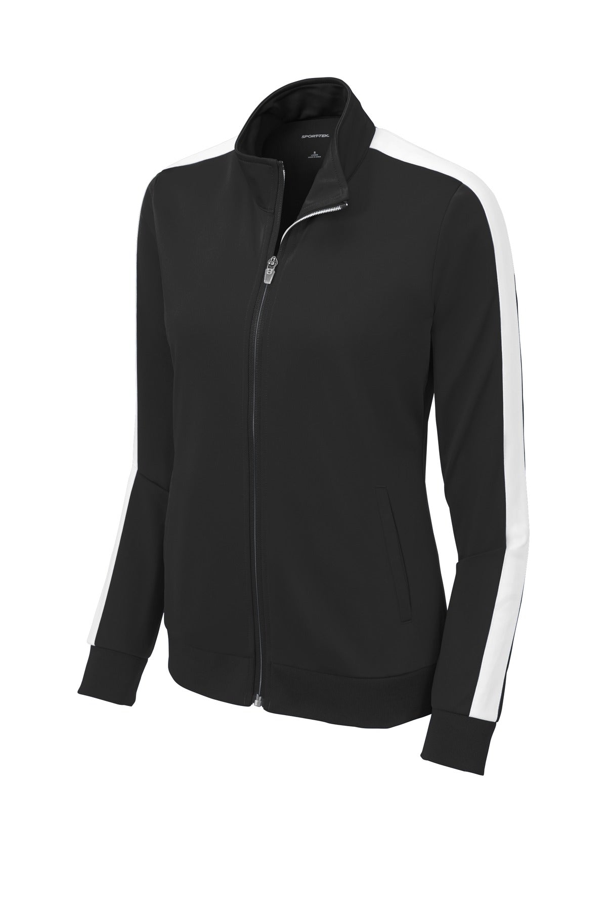 Sport-Tek  Ladies Tricot Sleeve Stripe Track Jacket. LST94