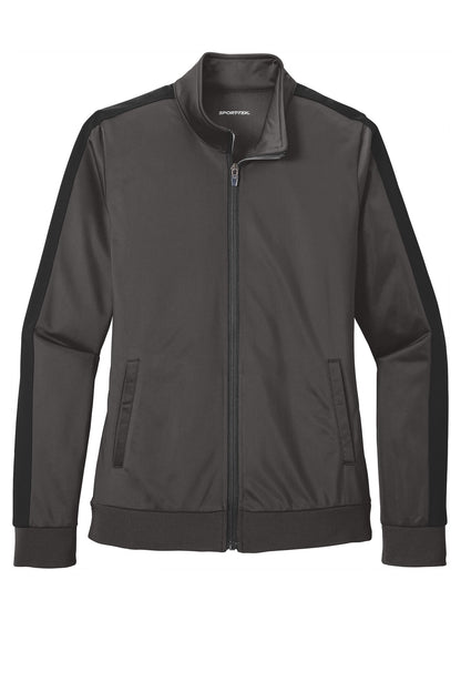Sport-Tek  Ladies Tricot Sleeve Stripe Track Jacket. LST94