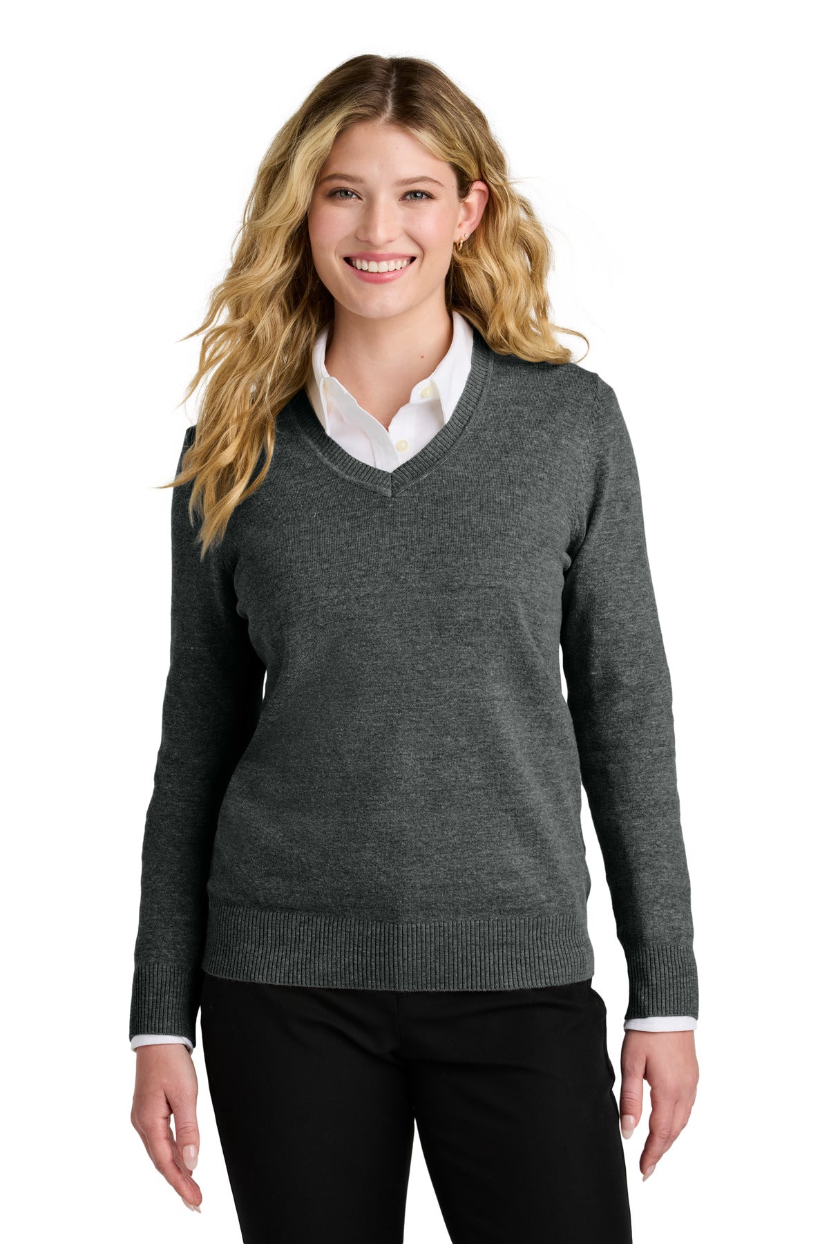 Custom Embroidered Port Authority Polos/Knits in Charcoal Heather