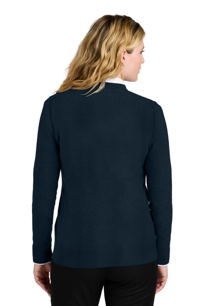 Custom Embroidered Port Authority Women's Easy Care V-Neck Sweater LSW2850,River Blue Navy