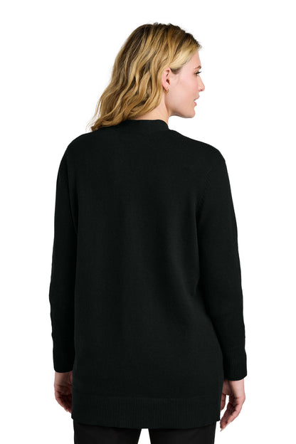 Custom Embroidered Port Authority Women's Easy Care Open-Front Cardigan Sweater LSW2890,Deep Black