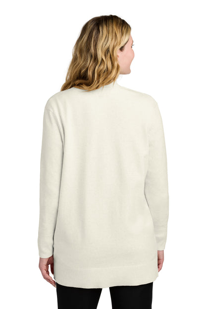 Custom Embroidered Port Authority Women's Easy Care Open-Front Cardigan Sweater LSW2890,Oatmeal Heather