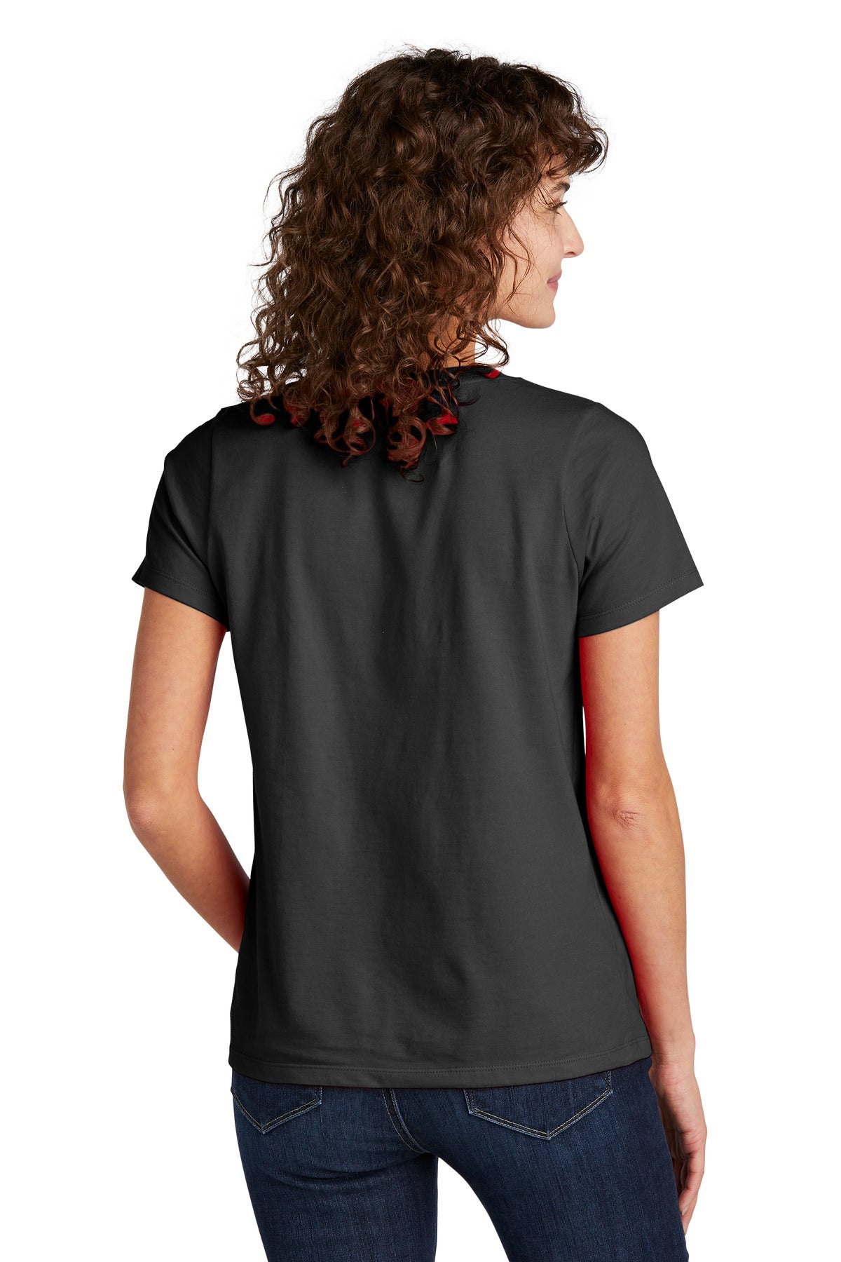 Custom Embroidered Volunteer Knitwear Women's Daily V-Neck Tee LVL45V,Deep Black