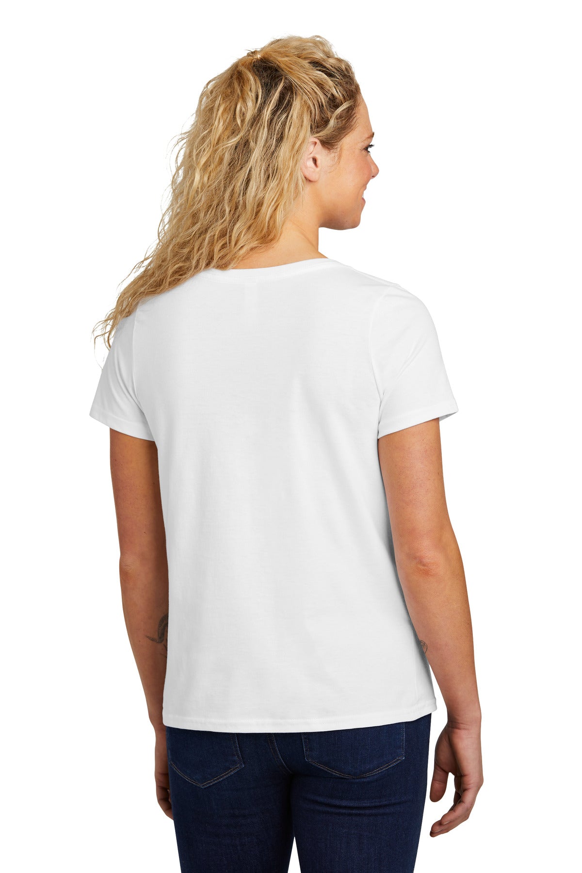Custom Embroidered Volunteer Knitwear Women's Daily V-Neck Tee LVL45V,White