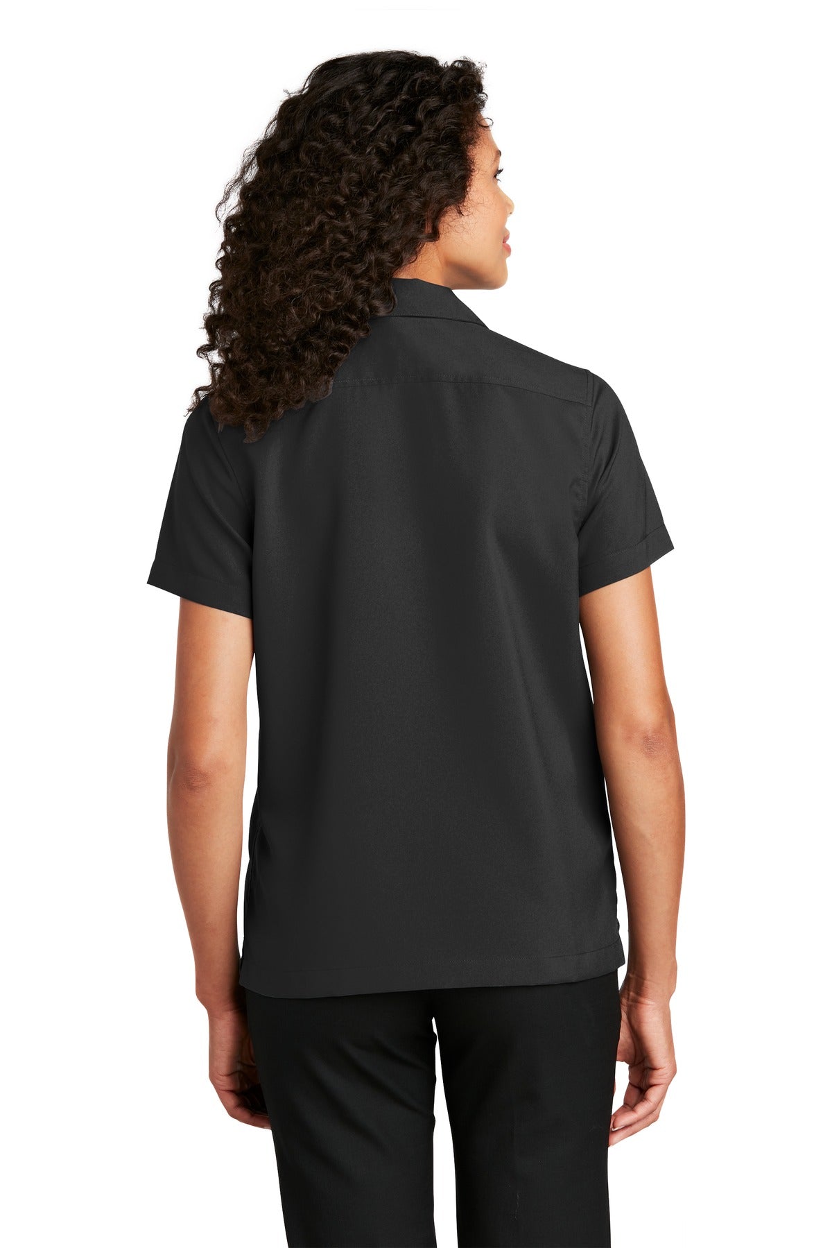 Custom Embroidered Port Authority Women's Short Sleeve Performance Staff Shirt LW400,Black