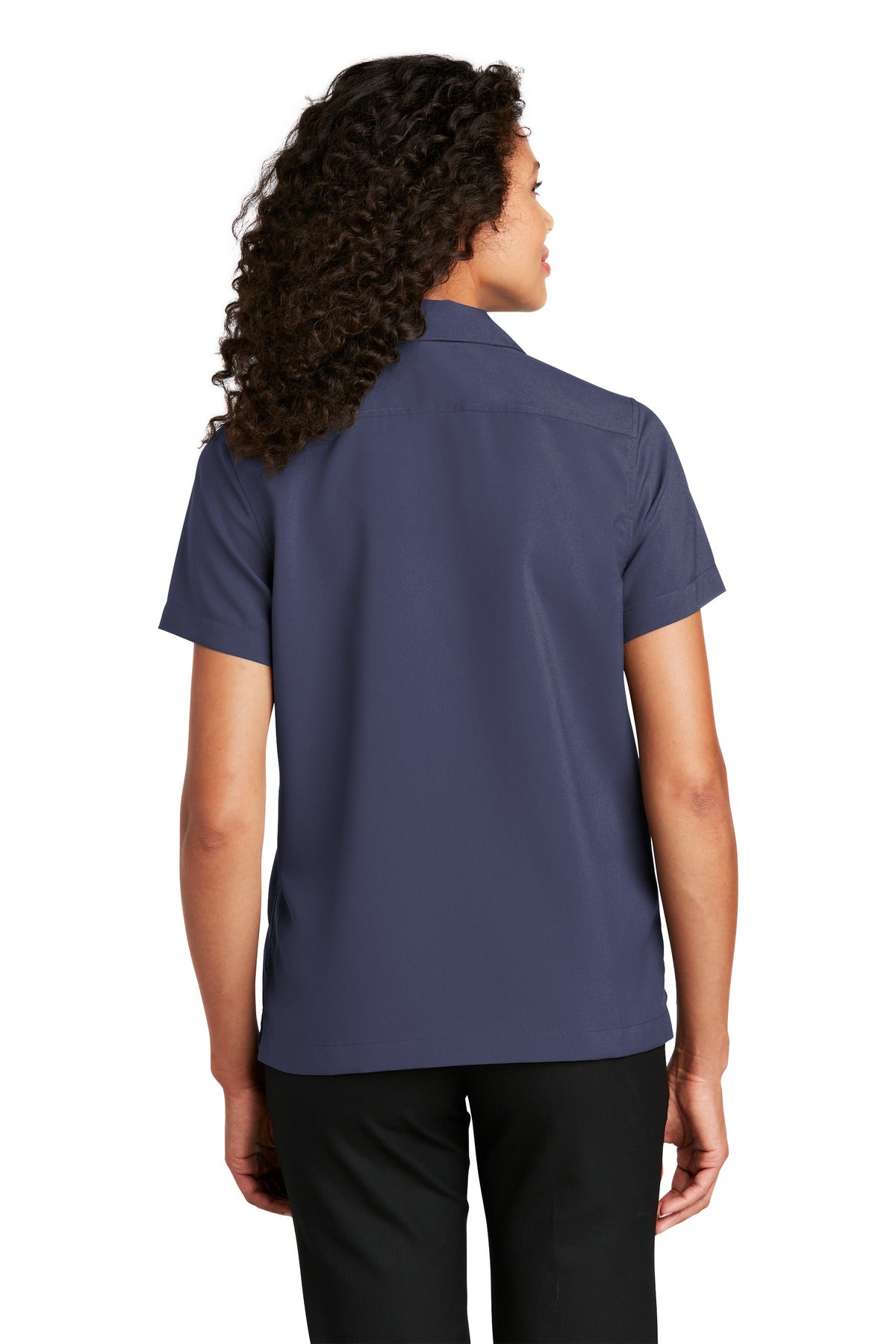 Custom Embroidered Port Authority Women's Short Sleeve Performance Staff Shirt LW400,True Navy