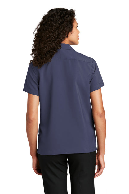 Custom Embroidered Port Authority Women's Short Sleeve Performance Staff Shirt LW400,True Navy