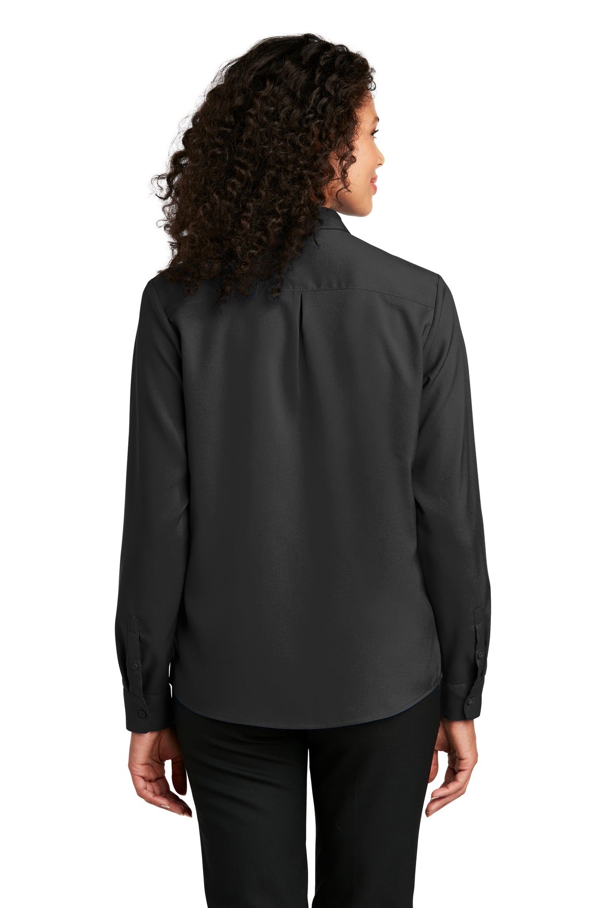 Custom Embroidered Port Authority Women's Long Sleeve Performance Staff Shirt LW401,Black