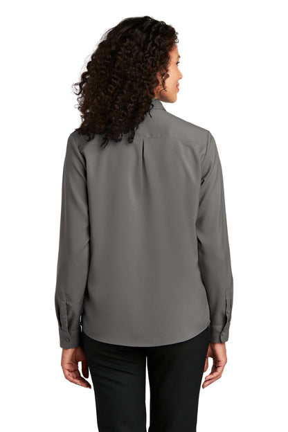 Custom Embroidered Port Authority Women's Long Sleeve Performance Staff Shirt LW401,Graphite