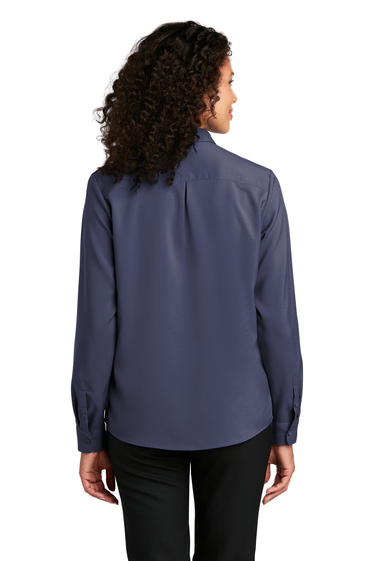 Custom Embroidered Port Authority Women's Long Sleeve Performance Staff Shirt LW401,True Navy