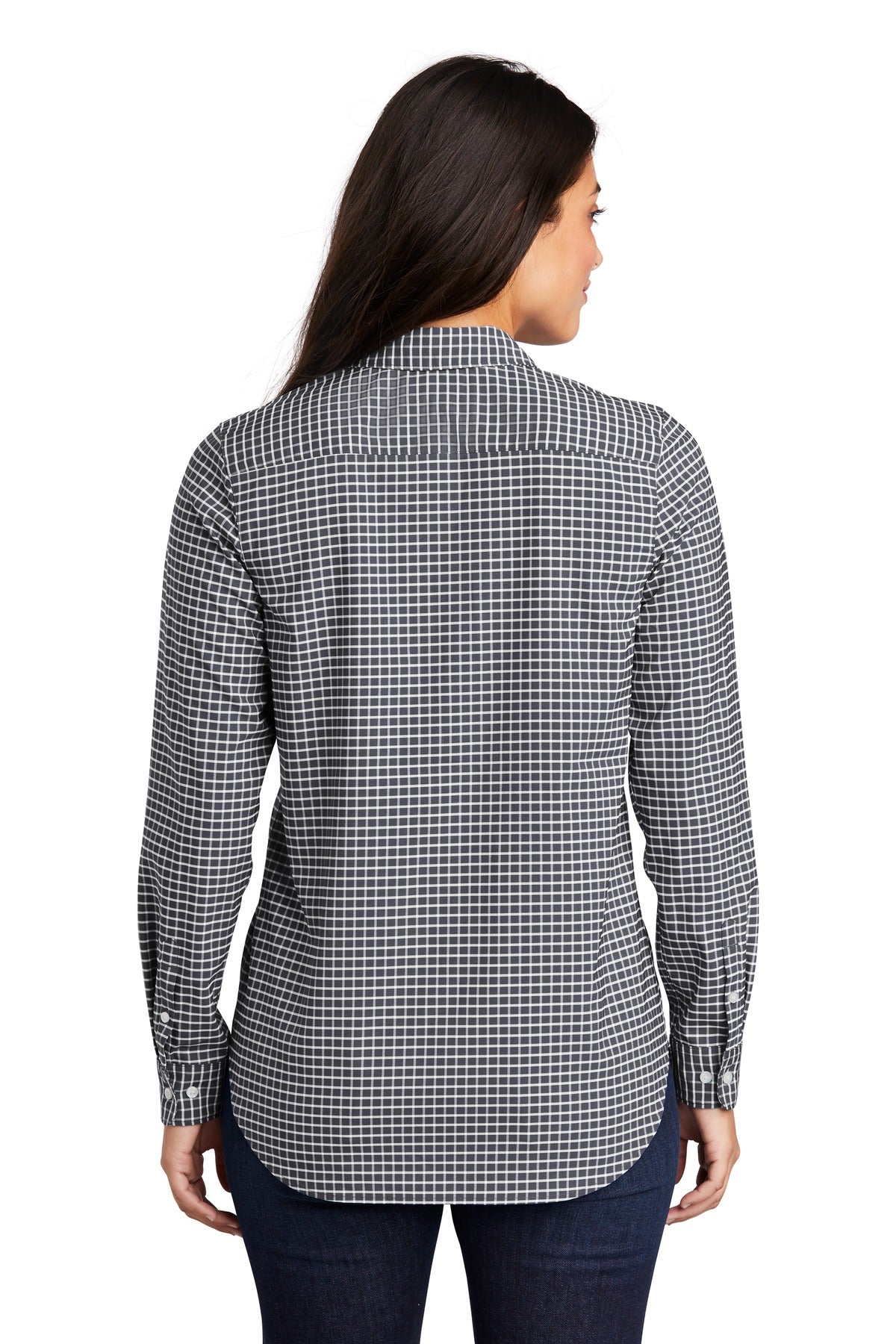 Custom Embroidered Port Authority  Ladies City Stretch Tunic LW680,Graphite/ White