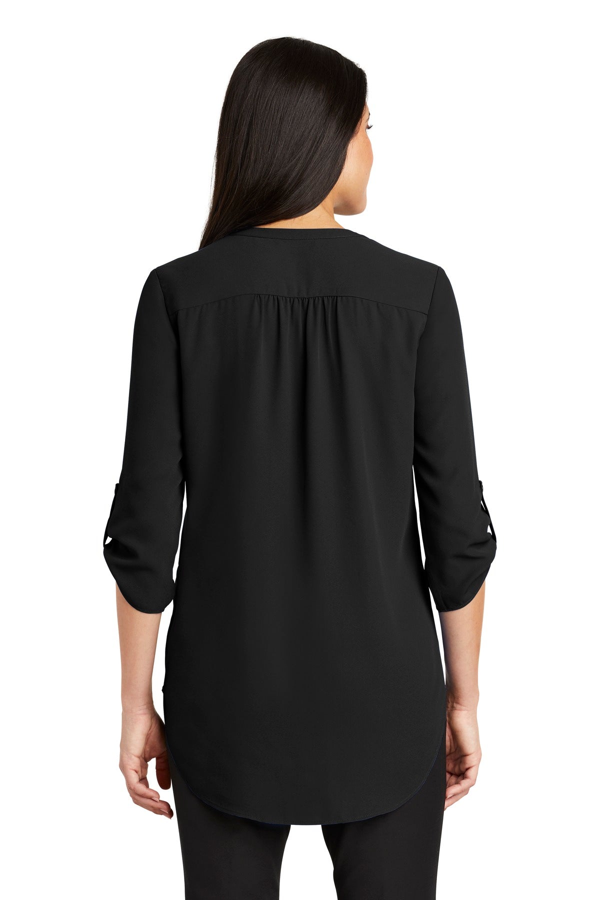 Custom Embroidered Port Authority Women's 3/4-Sleeve Tunic Blouse. LW701,Black
