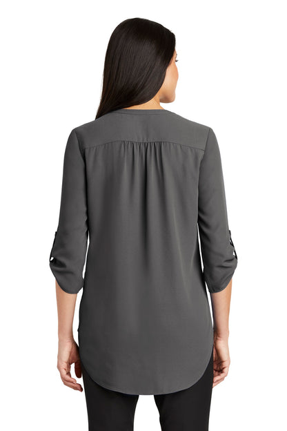 Custom Embroidered Port Authority Women's 3/4-Sleeve Tunic Blouse. LW701,Sterling Grey