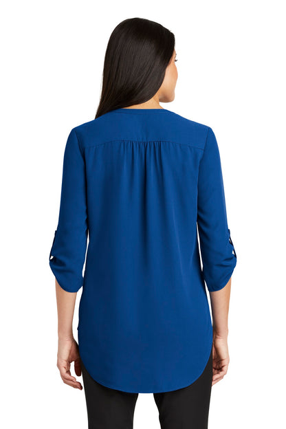 Custom Embroidered Port Authority Women's 3/4-Sleeve Tunic Blouse. LW701,True Blue