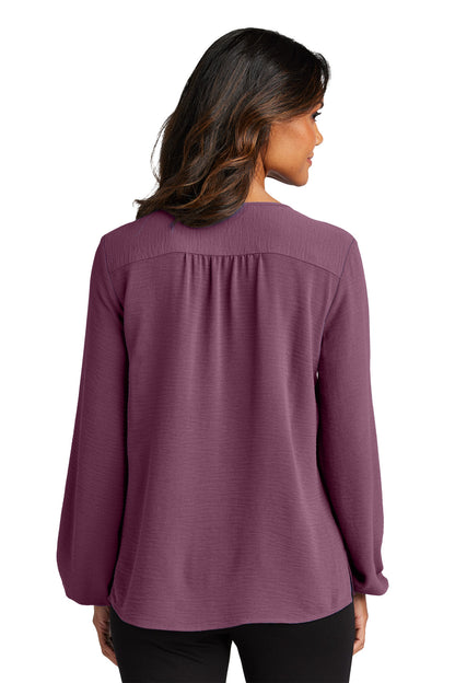 Custom Embroidered Port Authority Women's Textured Crepe Blouse LW714,Purple Mist
