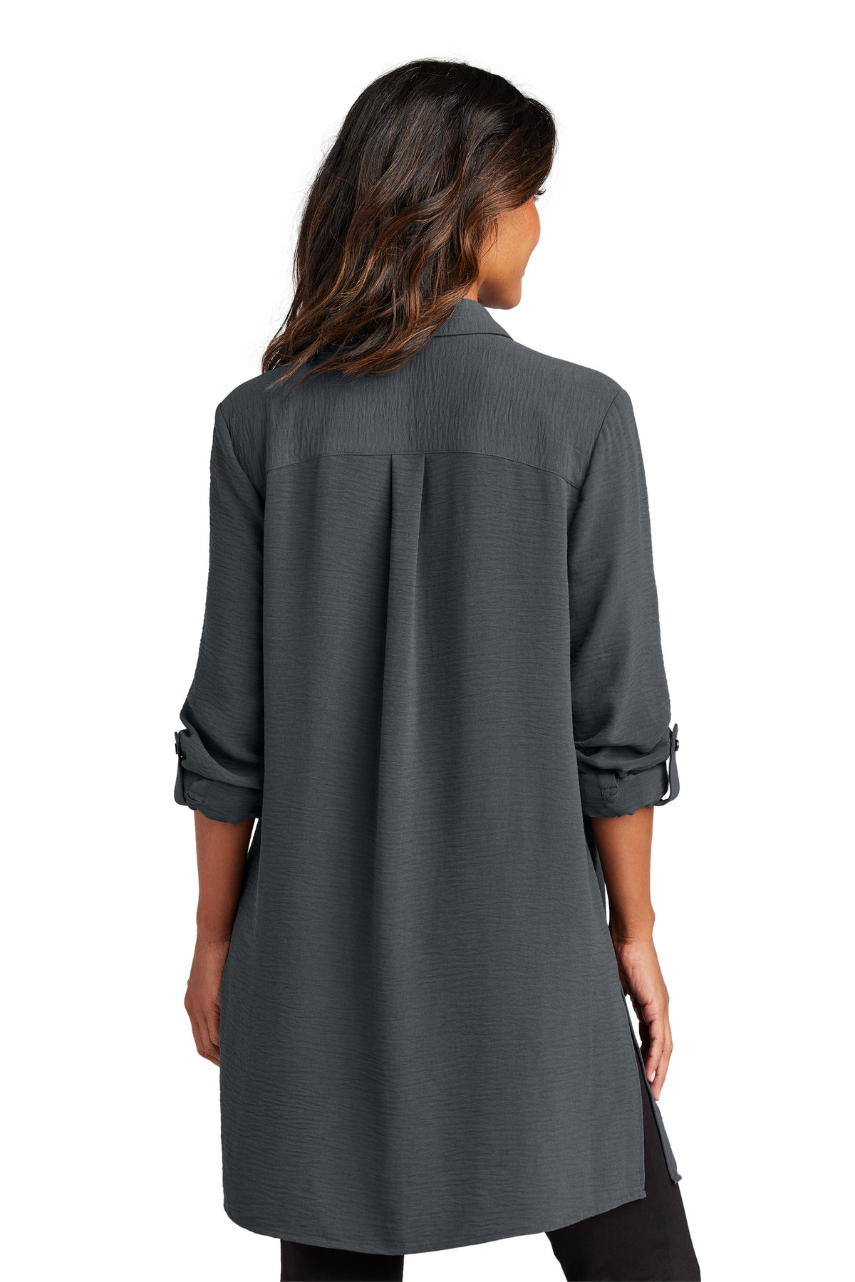 Custom Embroidered Port Authority Women's Textured Crepe Long Tunic LW715,Graphite