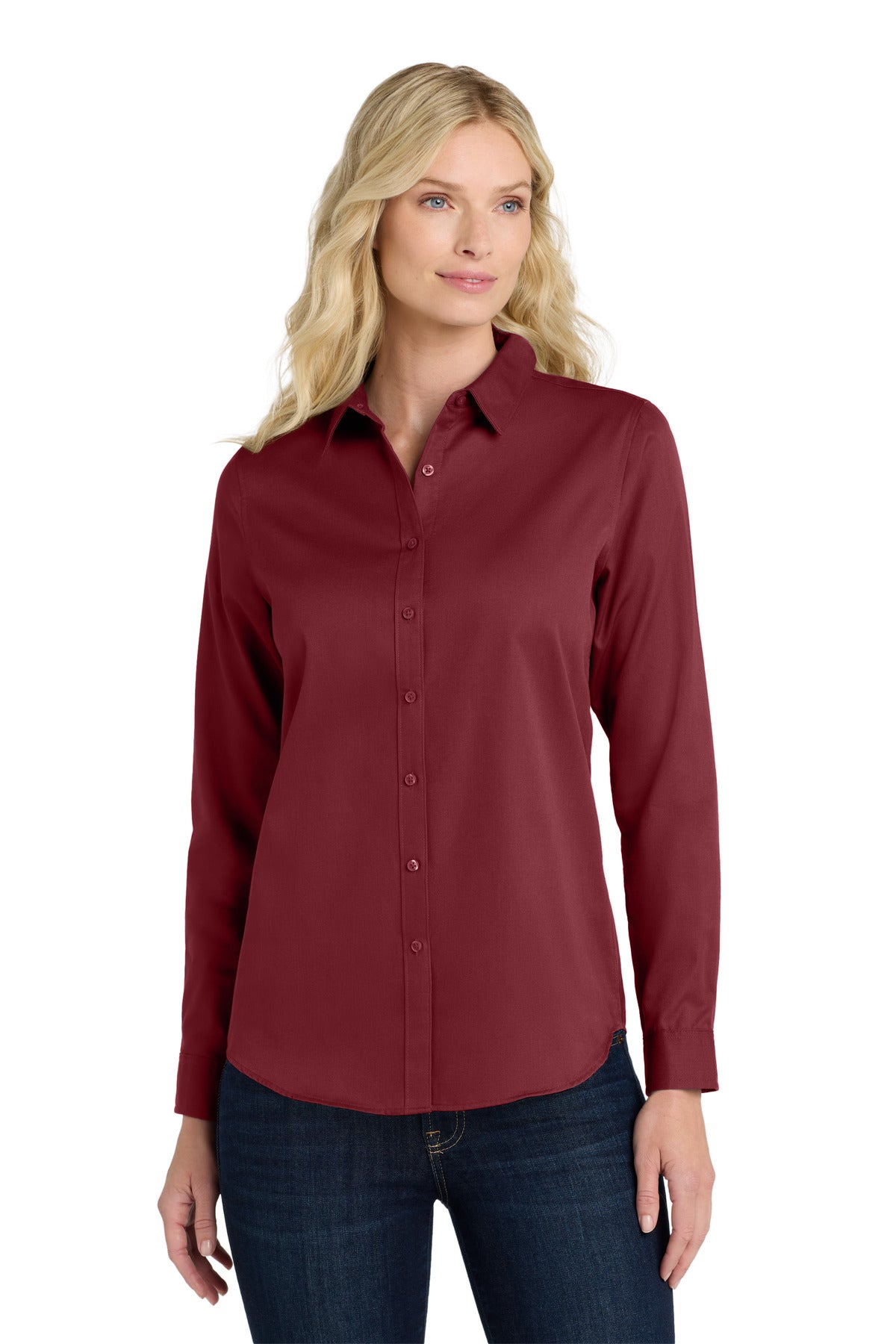 Custom Embroidered Port Authority Clothing Tops in Burgundy
