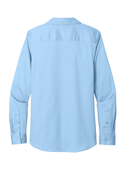 Port Authority Women's Long Sleeve SuperPro ReactTwill Shirt. LW808 Cloud Blue