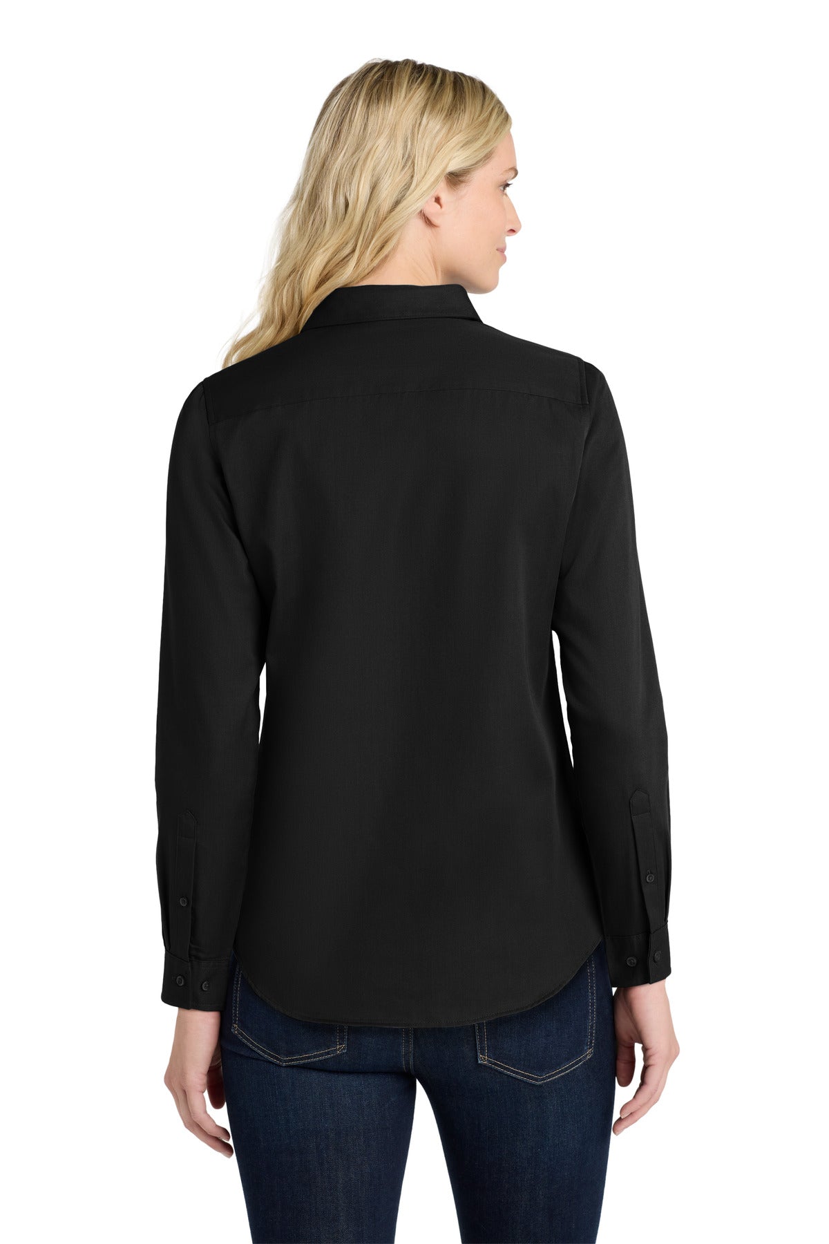 Custom Embroidered Port Authority Clothing Tops in Deep Black