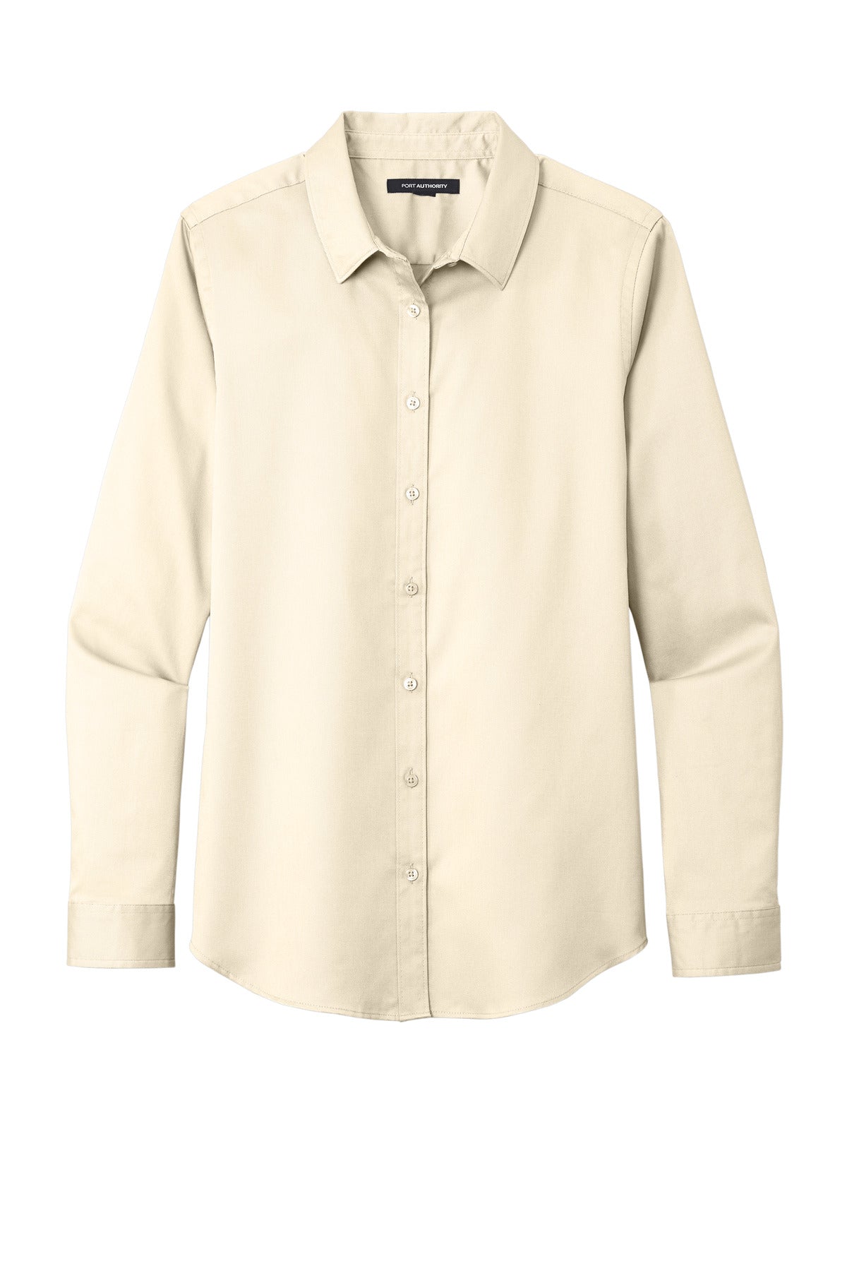 Custom Embroidered Port Authority Clothing Tops in Ecru