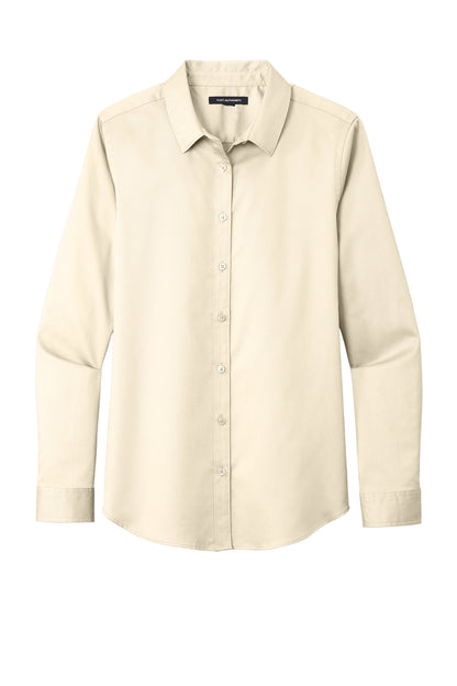 Custom Embroidered Port Authority Clothing Tops in Ecru