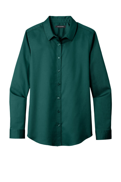 Custom Embroidered Port Authority Clothing Tops in Marine Green