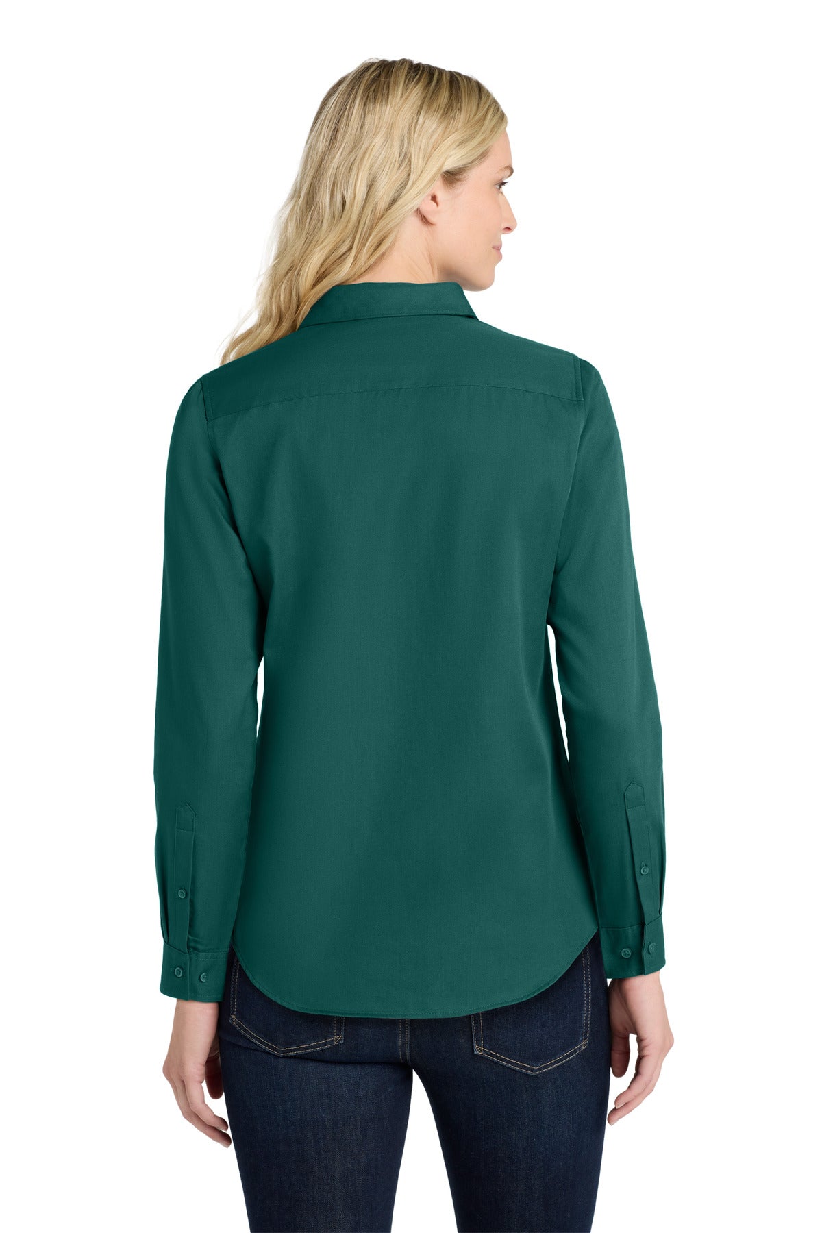 Custom Embroidered Port Authority Clothing Tops in Marine Green