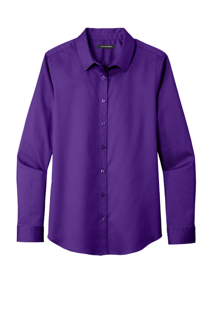 Custom Embroidered Port Authority Clothing Tops in Purple