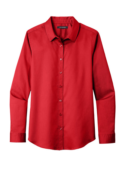 Custom Embroidered Port Authority Clothing Tops in Rich Red