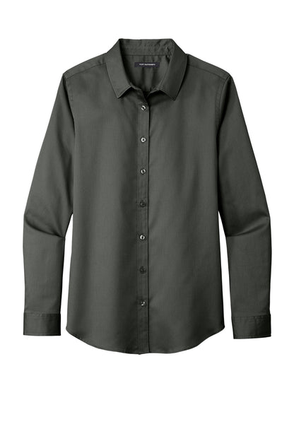 Custom Embroidered Port Authority Clothing Tops in Storm Grey