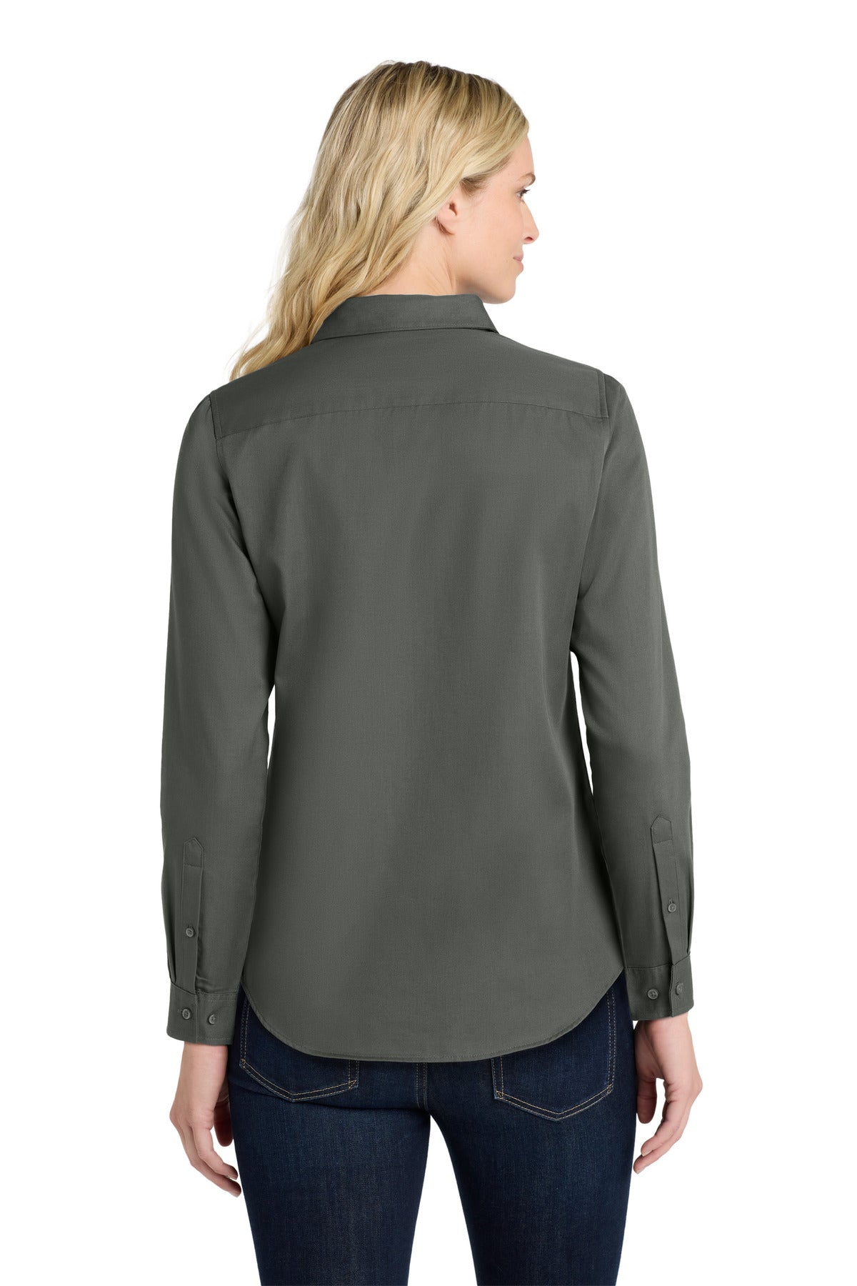 Custom Embroidered Port Authority Clothing Tops in Storm Grey