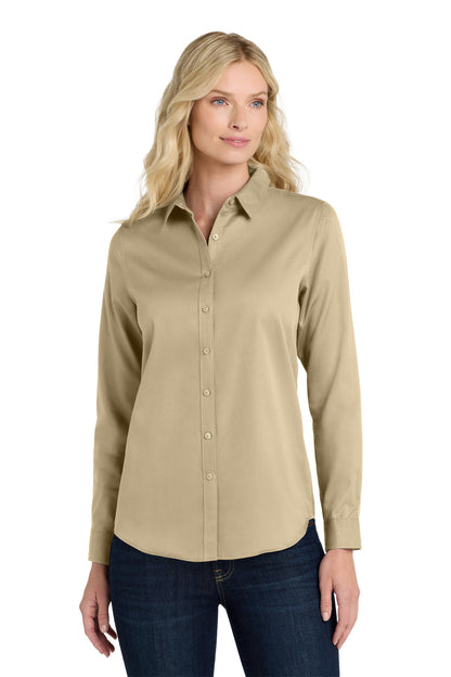 Custom Embroidered Port Authority Clothing Tops in Wheat