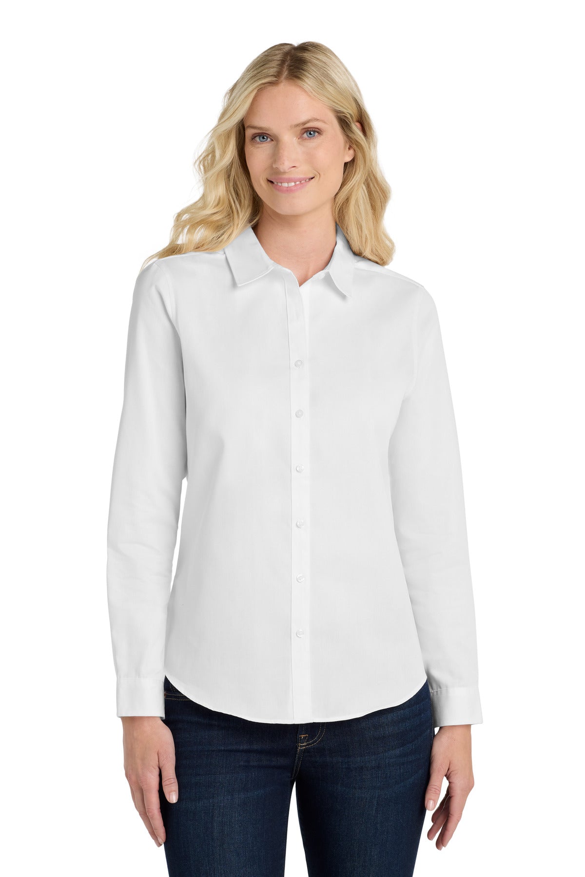 Custom Embroidered Port Authority Clothing Tops in White