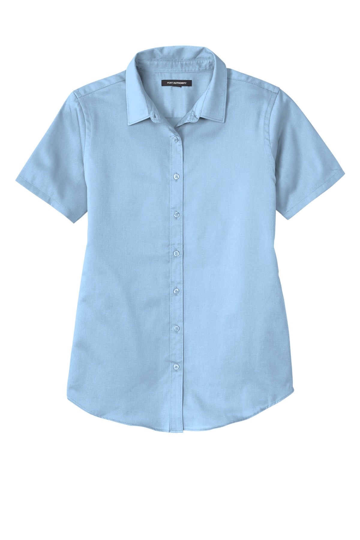 Custom Embroidered Port Authority Clothing Tops in Cloud Blue