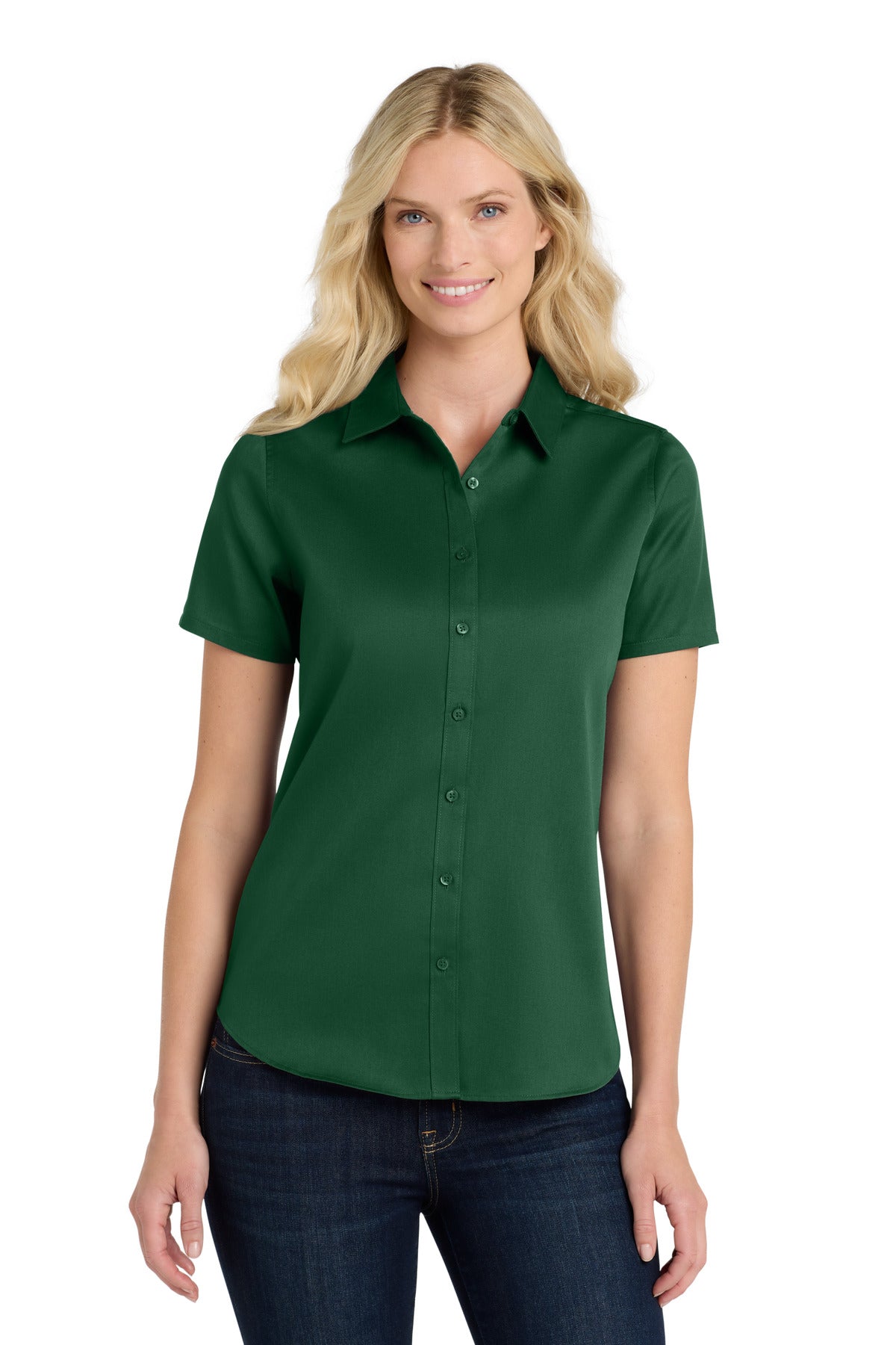 Custom Embroidered Port Authority Clothing Tops in Dark Green
