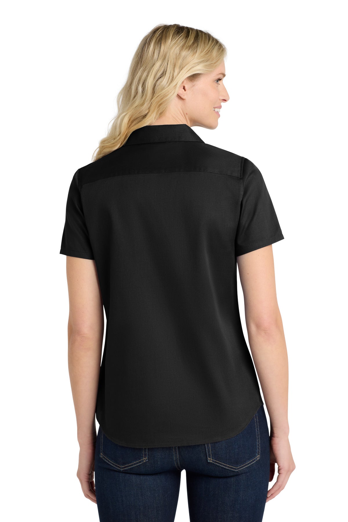 Custom Embroidered Port Authority Clothing Tops in Deep Black