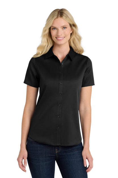 Custom Embroidered Port Authority Clothing Tops in Deep Black