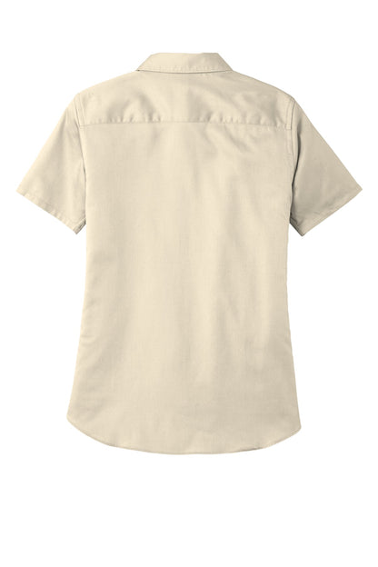 Custom Embroidered Port Authority Clothing Tops in Ecru