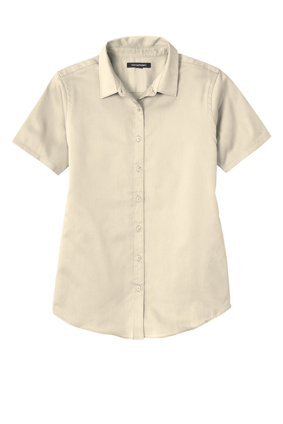 Custom Embroidered Port Authority Clothing Tops in Ecru
