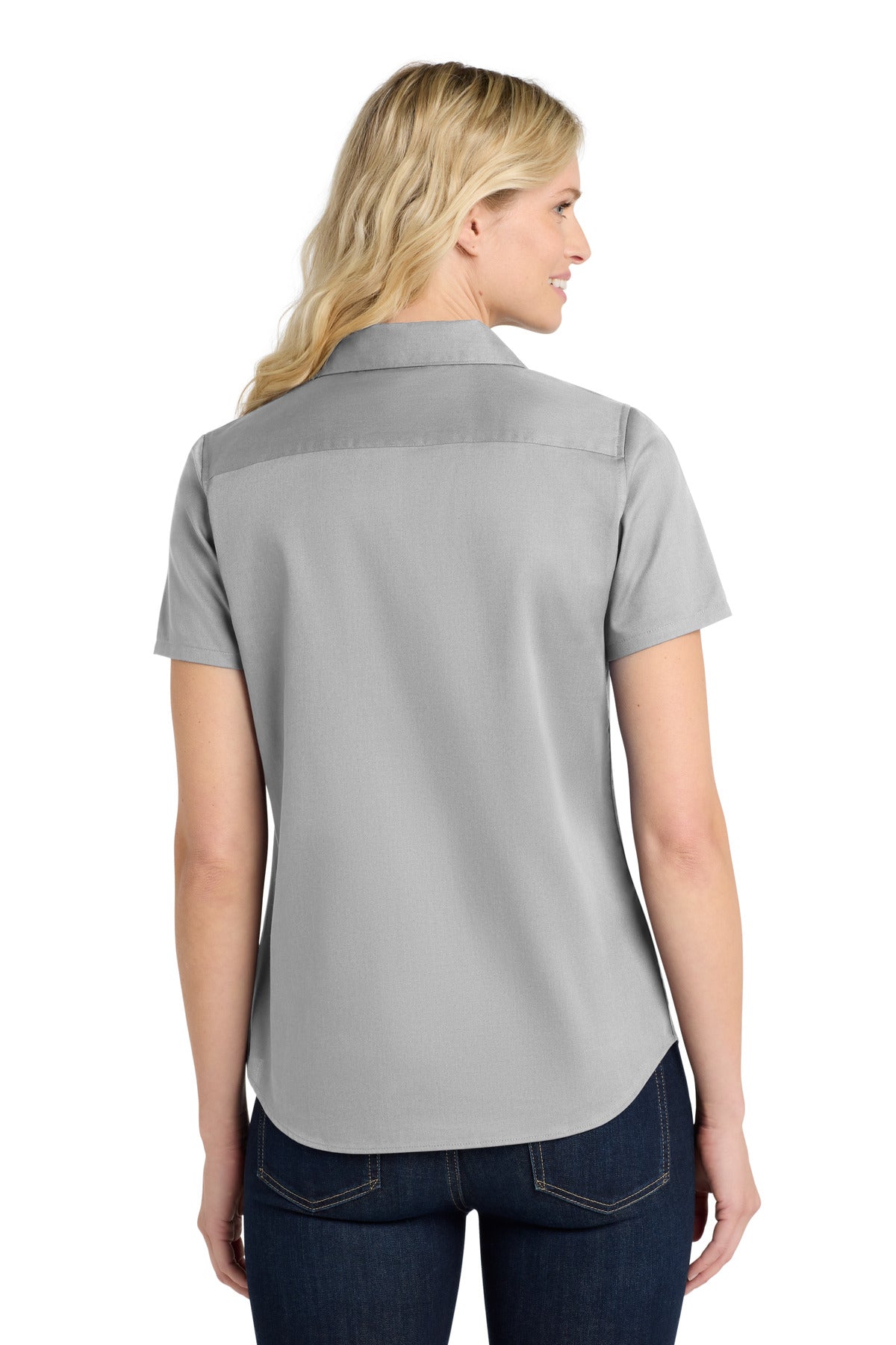 Custom Embroidered Port Authority Clothing Tops in Gusty Grey