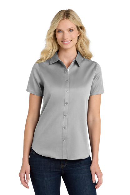 Custom Embroidered Port Authority Clothing Tops in Gusty Grey