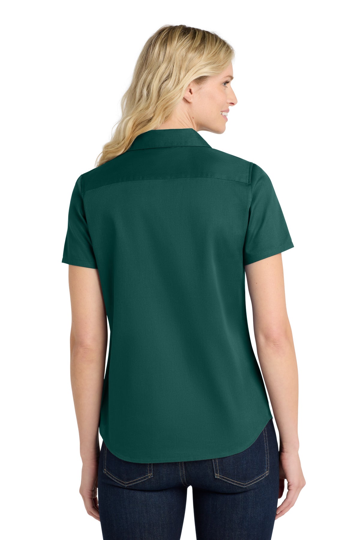 Custom Embroidered Port Authority Clothing Tops in Marine Green