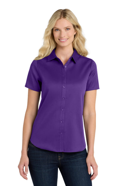 Custom Embroidered Port Authority Clothing Tops in Purple