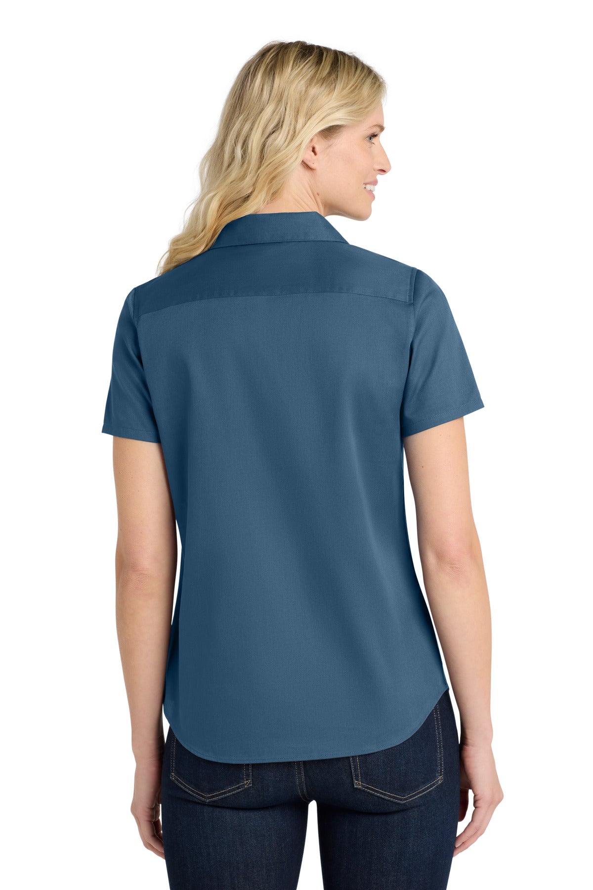 Custom Embroidered Port Authority Clothing Tops in Regatta Blue