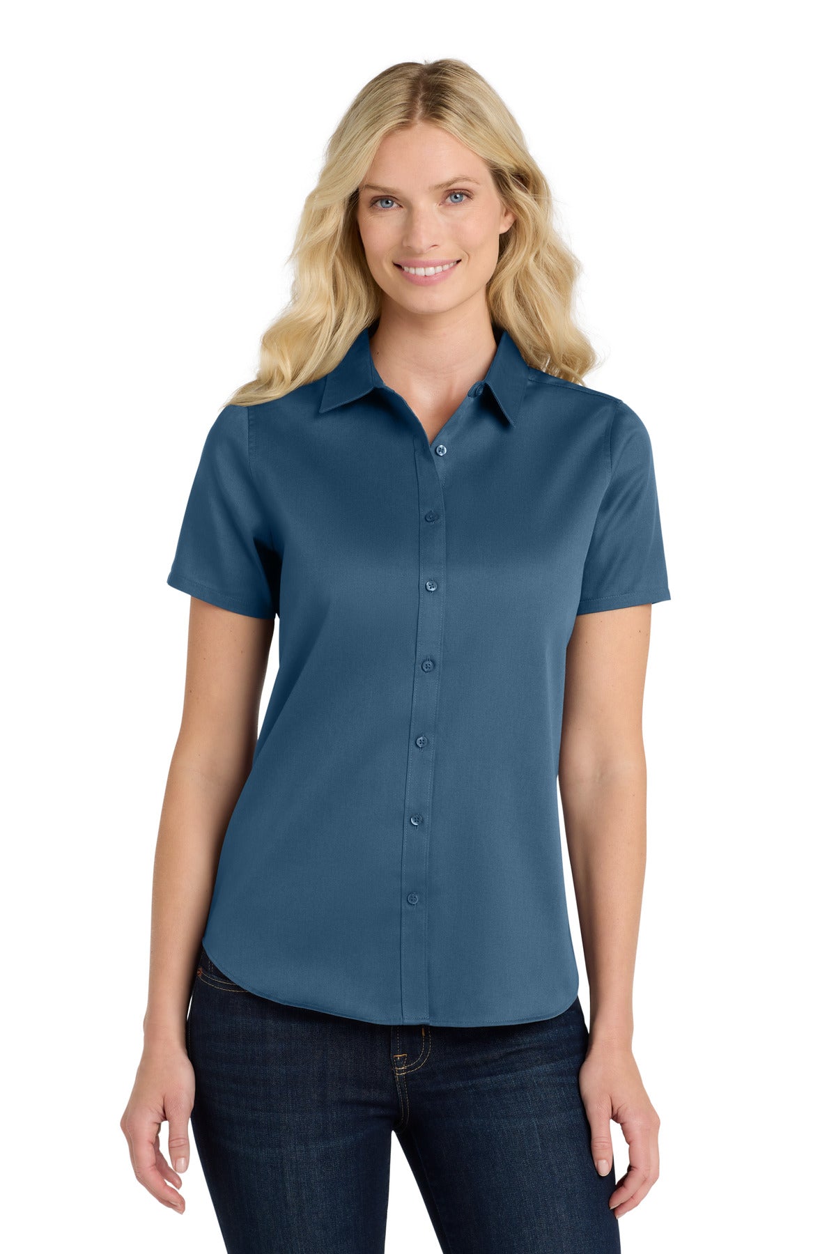 Custom Embroidered Port Authority Clothing Tops in Regatta Blue