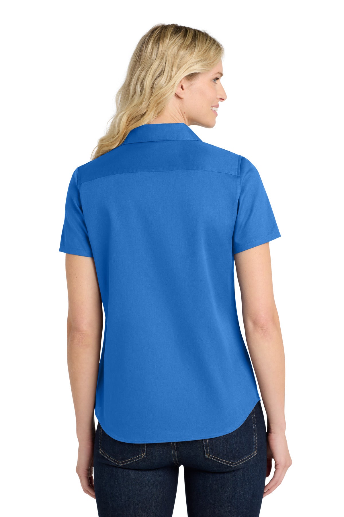 Custom Embroidered Port Authority Clothing Tops in Strong Blue